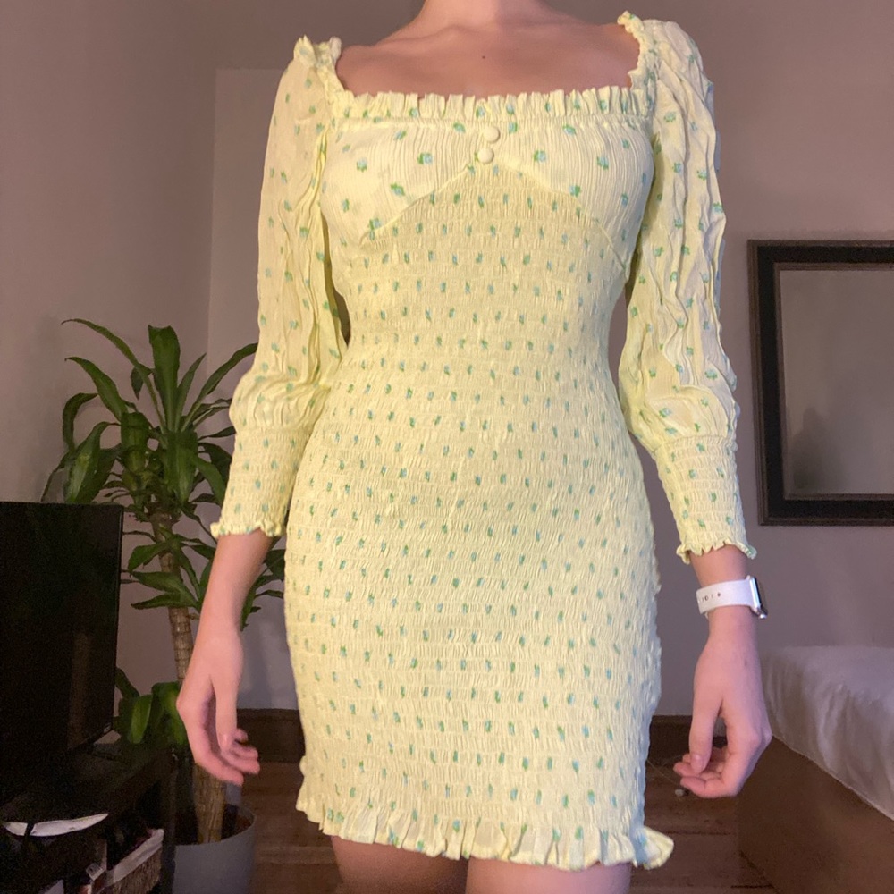 Faithfull the Brand Yellow Floral Dress